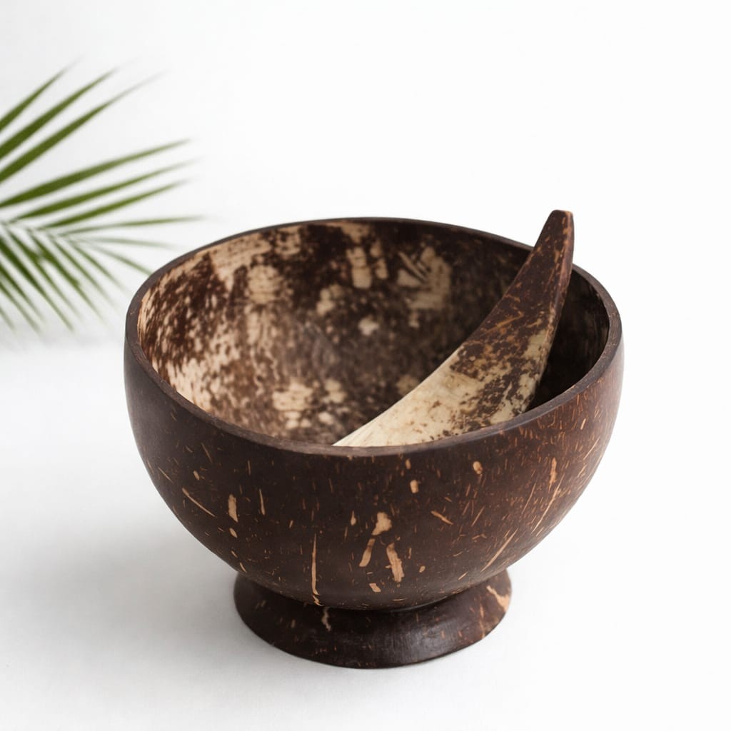 Serving Dessert Bowl with shell spoon