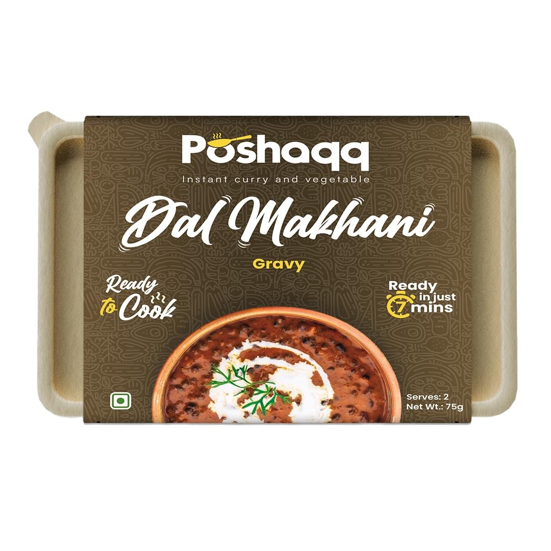 Poshaqq Dal Makhani Ready-to-Cook Kit | Creamy Lentil Curry | Restaurant Style | 7-Minute Cooking