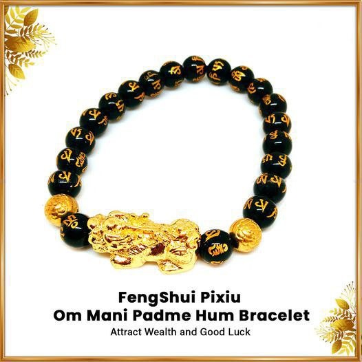 Feng Shui Pixiu Om Mani Padme Hum Bracelet