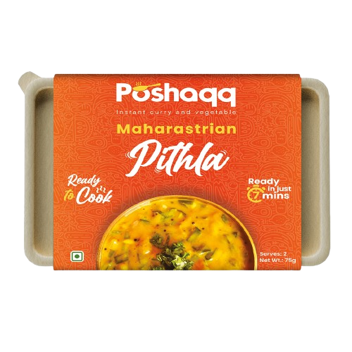 Poshaqq Maharashtrian Pithla Ready-to-Cook Kit | Traditional Besan Curry | 7-Minute Cooking | No Preservatives