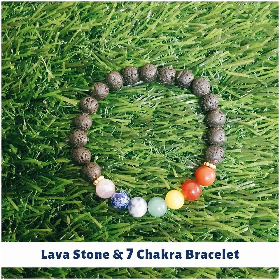 Lava Stone & Seven Chakra Bracelet
