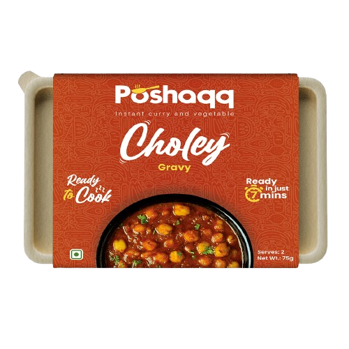 Poshaqq Chole Masala Ready-to-Cook Kit | Punjabi Style Chickpea Curry | 7-Minute Cooking | No Preservatives