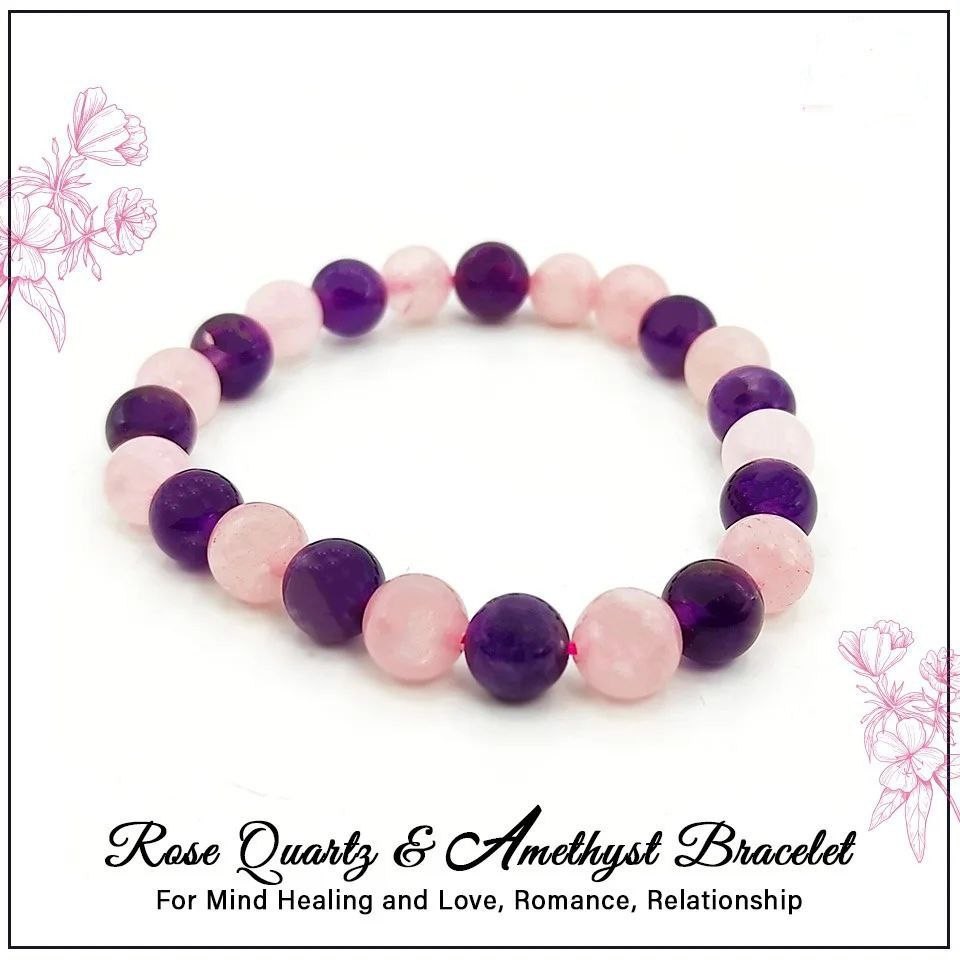 Rose Quartz & Amethyst Brascelet